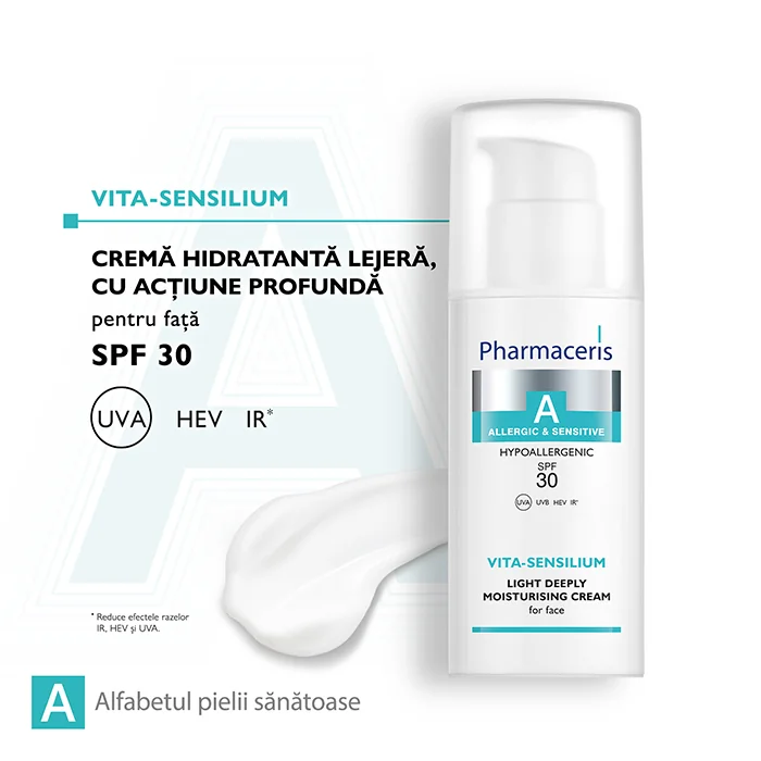 Crema intens hidratanta cu SPF30 Vita-Sensilium A, 50ml, Pharmaceris