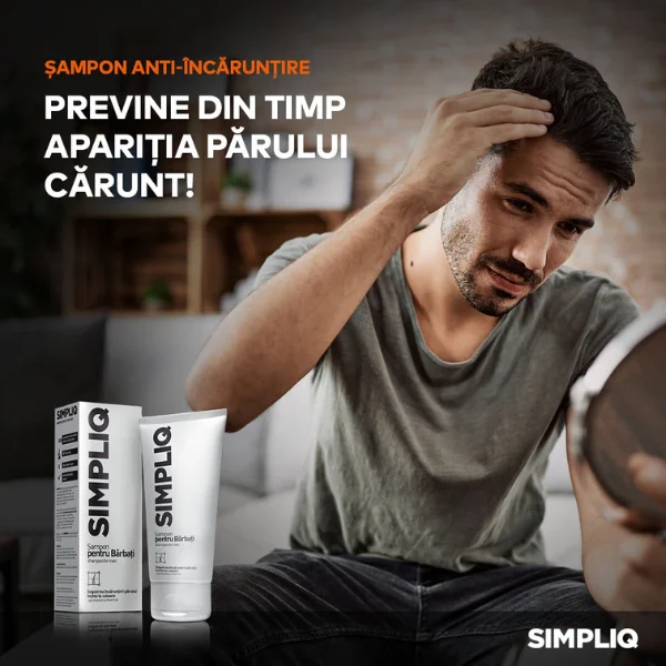 Simpliq sampon impotriva incaruntirii parului inchis la culoare, 150ml, Aflofarm