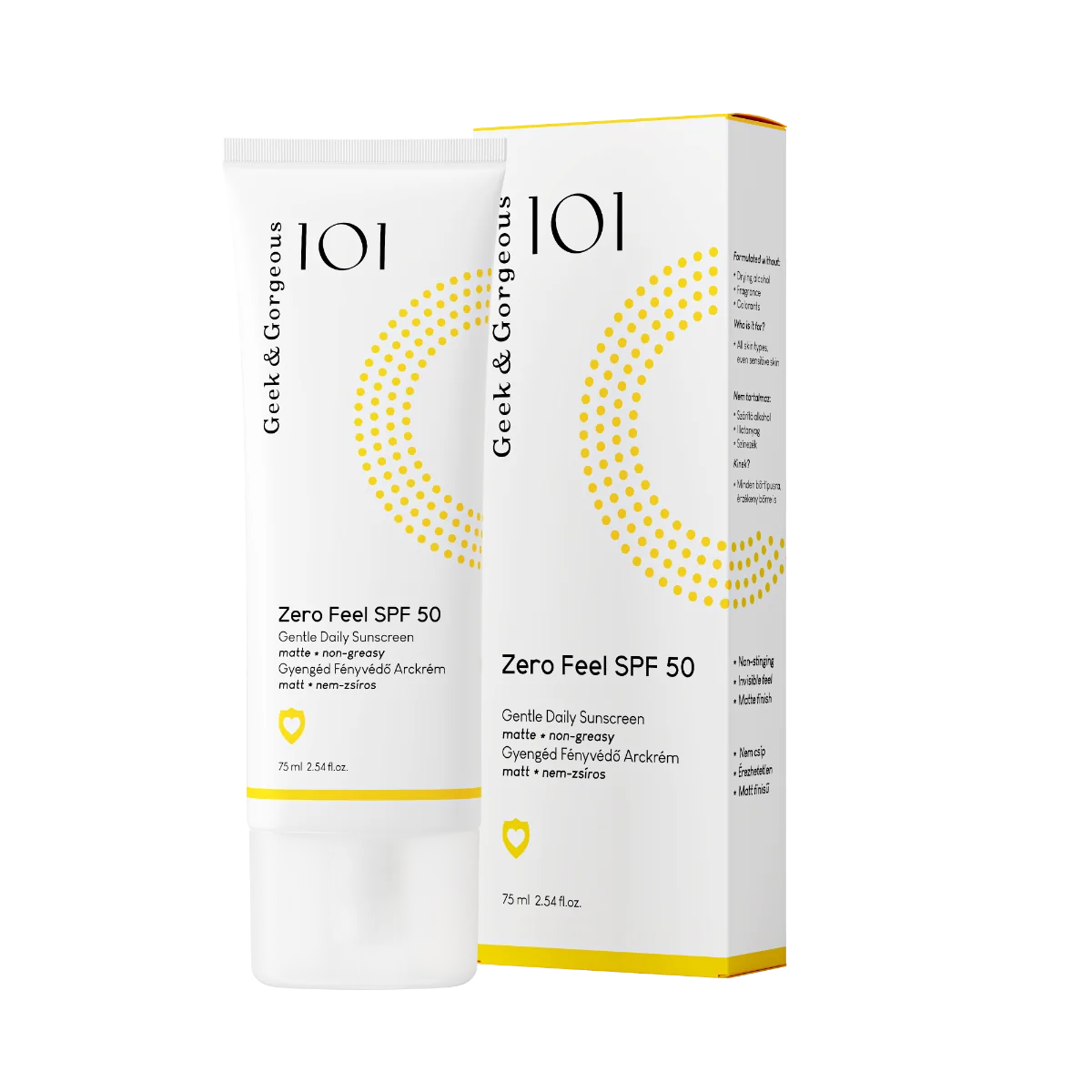 Lotiune cu protectie solara SPF50 Zero Feel, 75ml, Geek&Gorgeous