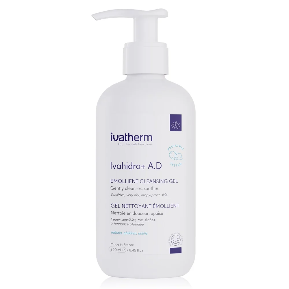 Gel de spalare emolient Ivahidra+ A.D, 250ml, Ivatherm