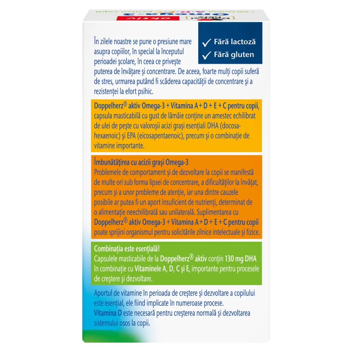 Omega 3 + Vitamina A + D + E + C pentru copii, 30 capsule, Doppelherz