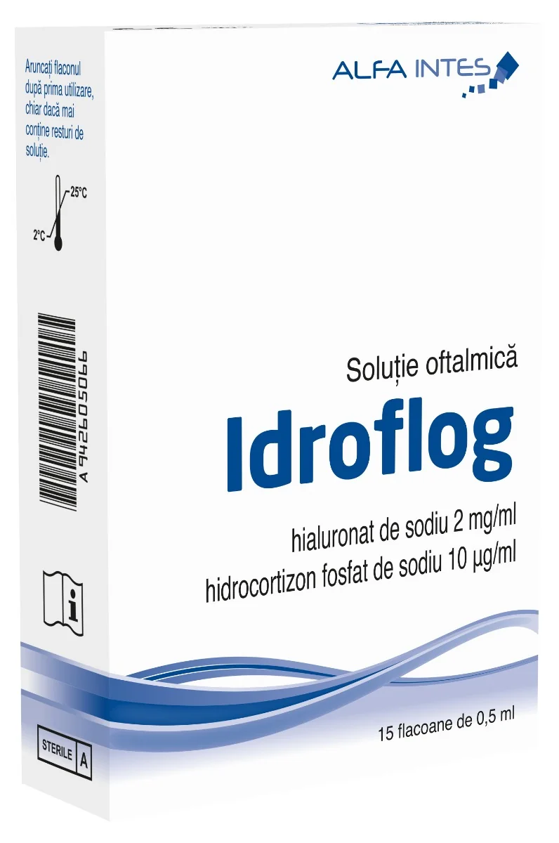 Idroflog solutie oftalmica, 15 flacoane, Alfa Intes