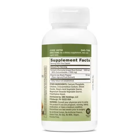 Turmeric Curcumin 1000 mg Herbal Plus, 60 tablete, GNC