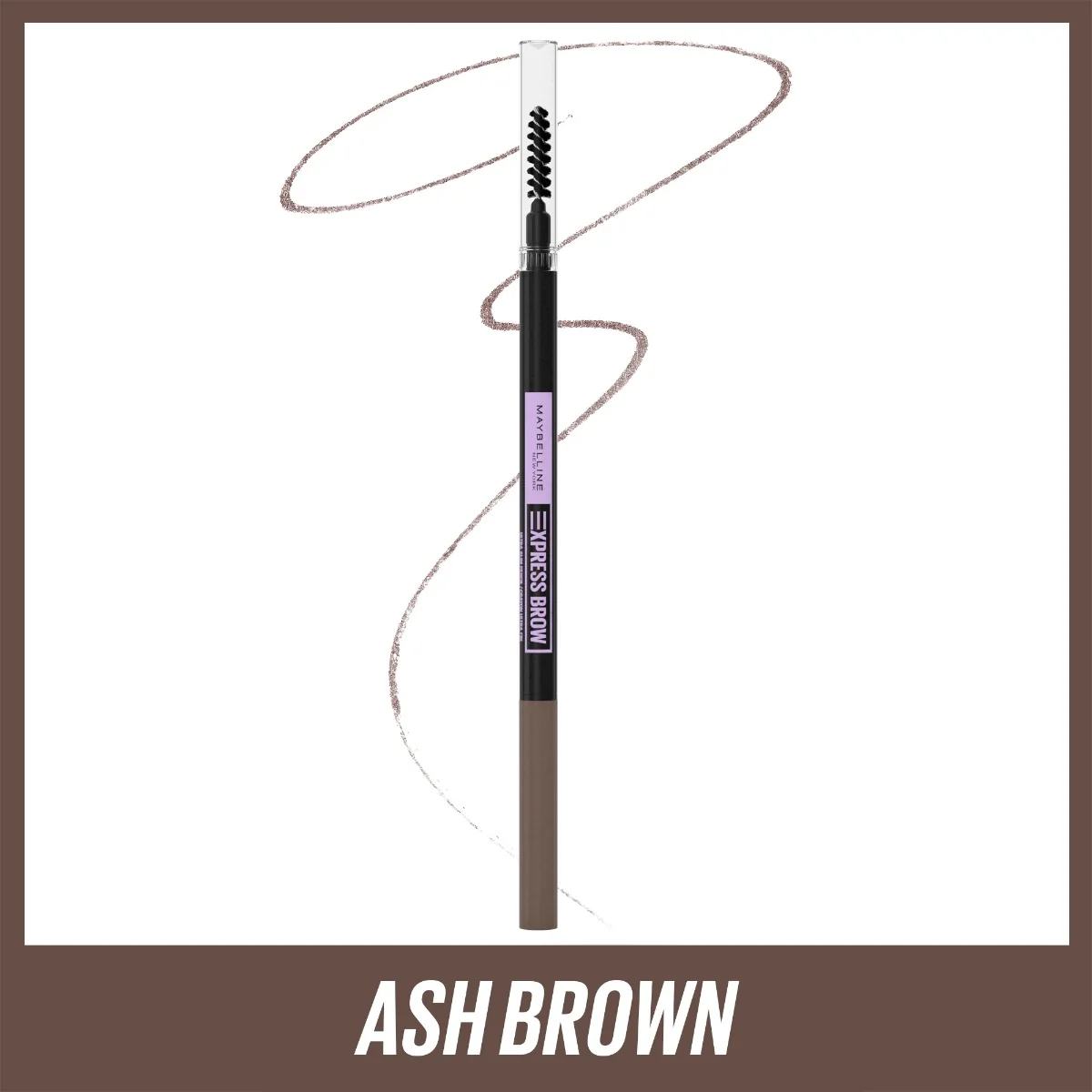 Creion pentru definirea sprancenelor Brow Ultra Slim 4.5 Ash Brown Express Brow, 0.85g, Maybelline