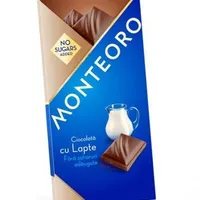 Ciocolata cu lapte fara zahar, 90g, Monteoro
