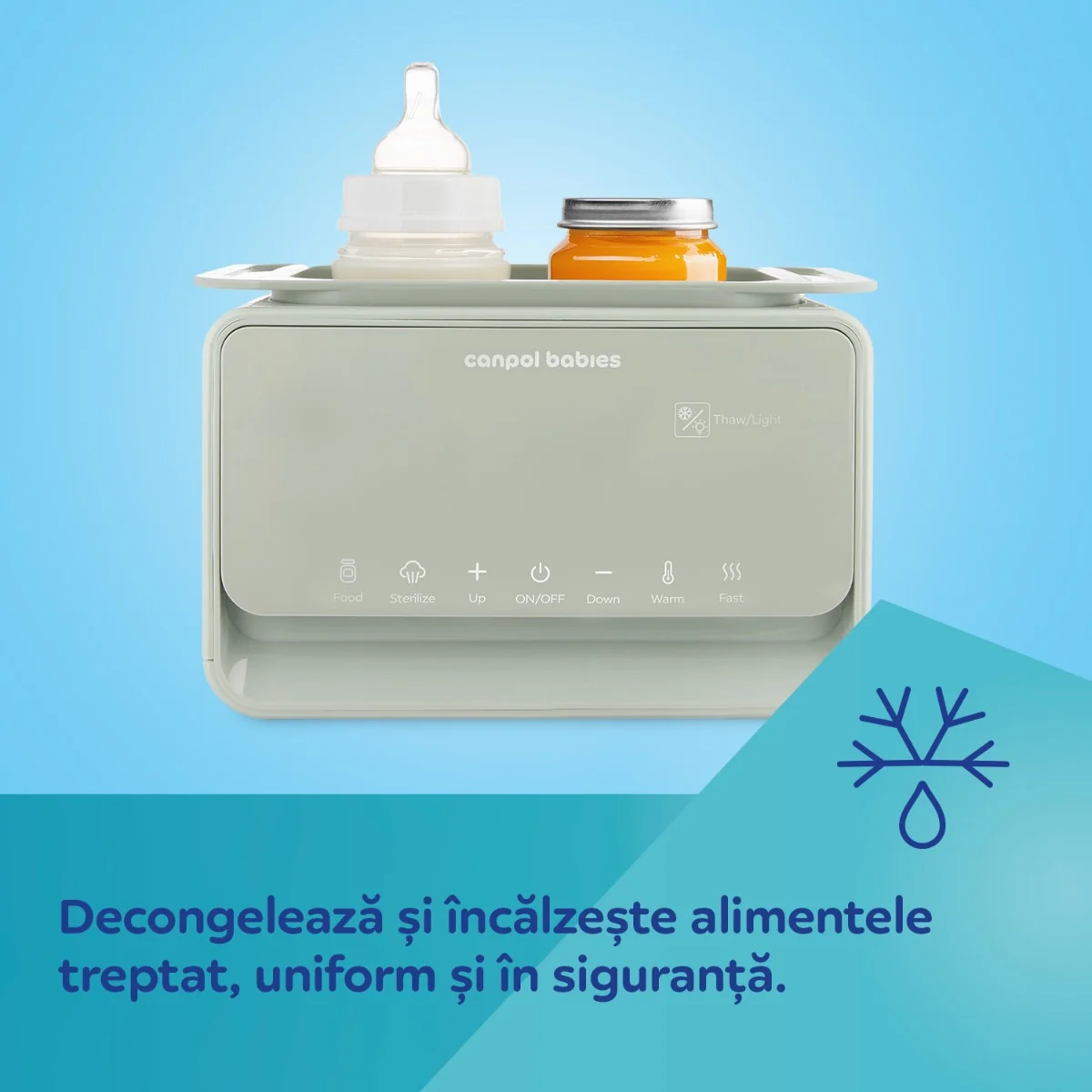 Incalzitor biberoane si sterilizator cu termostat si lampa de veghe 12/218, 1 bucata, Canpol babies