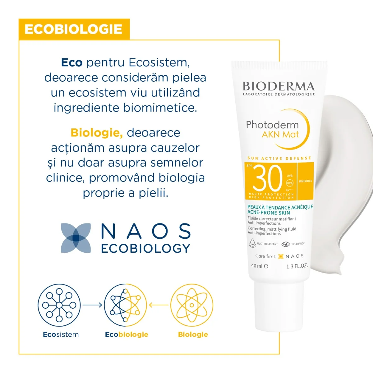 Fluid matifiant SPF 30 Photoderm AKN MAT, 40ml, Bioderma