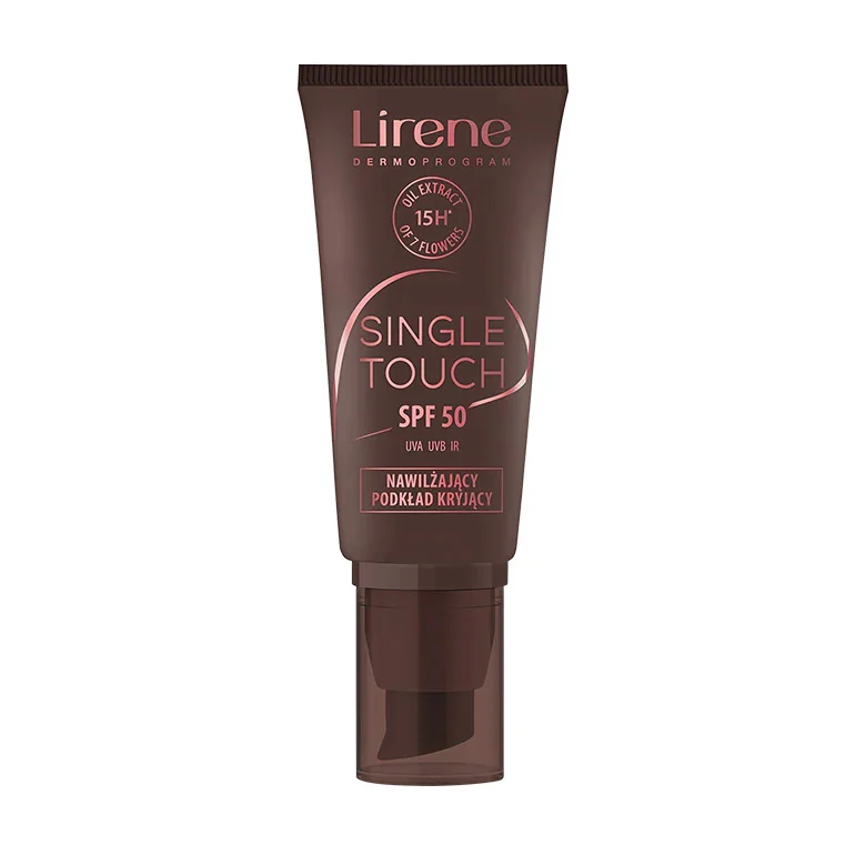 Fond de ten hidratant cu SPF50 02 Natural Single Touch, 30ml, Lirene