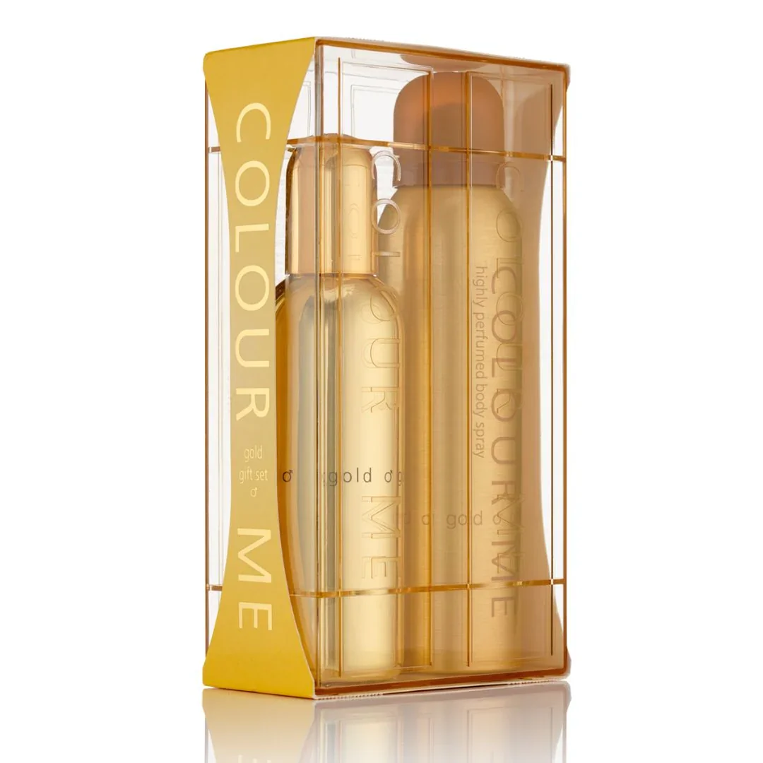 Set Apa de parfum pentru barbati Gold 100ml + Spray de corp Colour Me 150ml, Milton-Lloyd Fragrances 