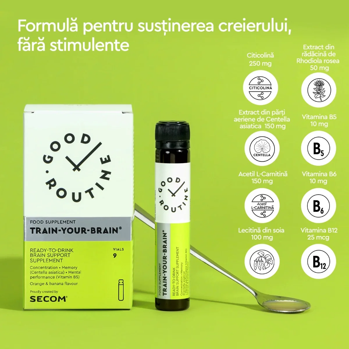Good Routine Secom Psyllium Train your brain Good Routine, 9 x 25ml, Secom | Dr. Max Farmacie