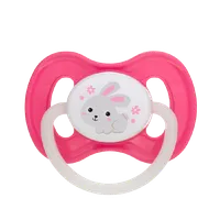 Suzeta roz din latex rotunda Bunny & Company 0-6 luni, 1 bucata, Campol babies