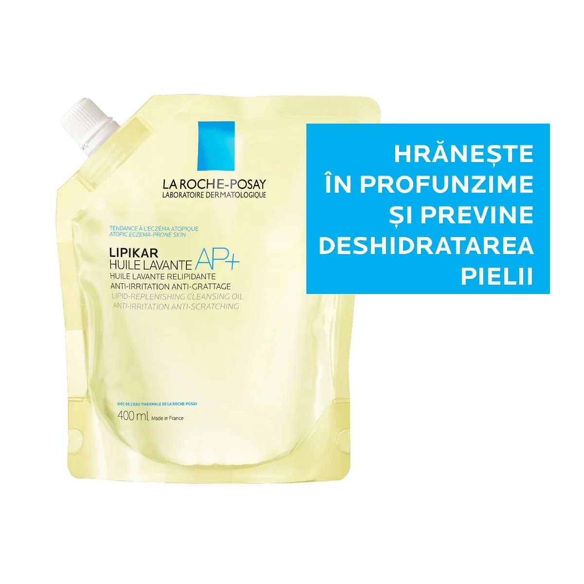 Rezerva ulei de spalare hidratant Lipikar AP+, 400ml, La Roche-Posay