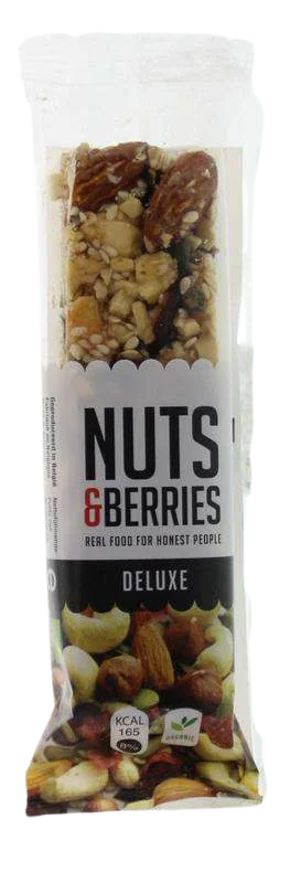 Baton crocant ECO cu nuci seminte de susan si dovleac Deluxe, 40g, Nuts & Berries