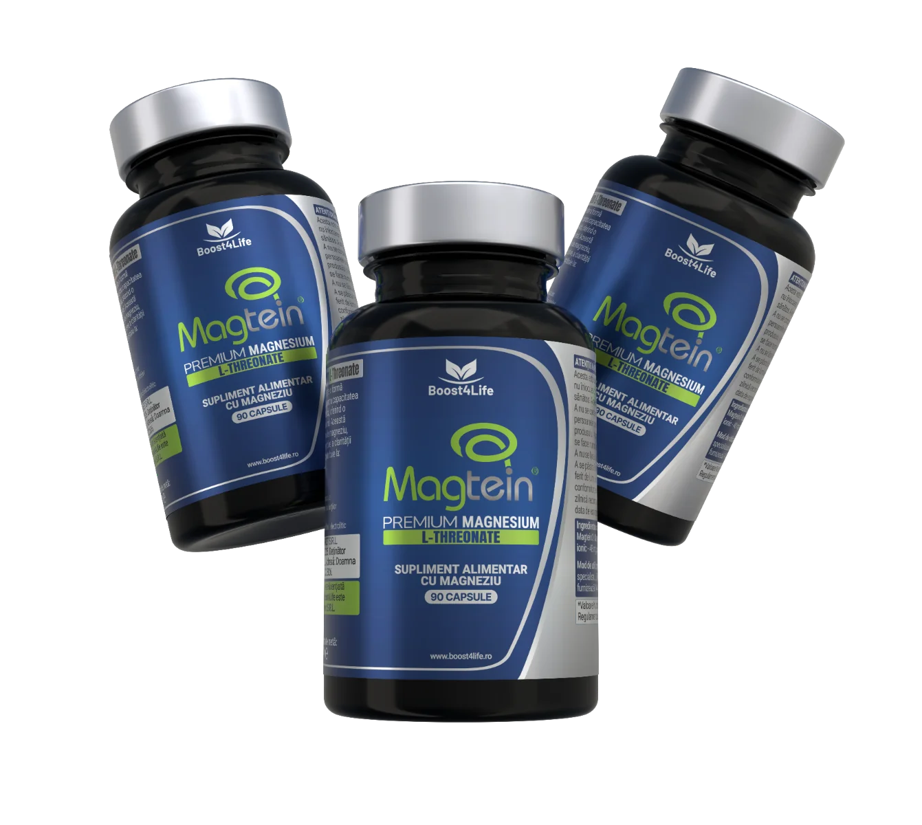 Magtein Magneziu L-Treonat Premium 670 mg, 90 capsule vegane, Boost4Life