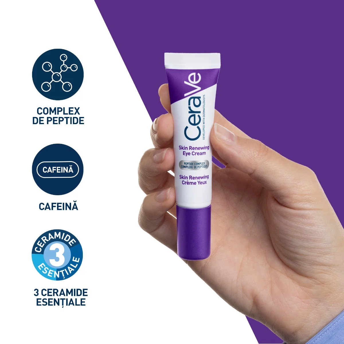 Crema de ochi antirid Skin Renewing pentru toate tipurile de ten, 14ml, CeraVe