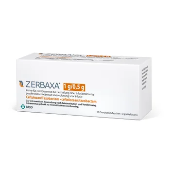 Zerbaxa pulbere pentru concentrat solutie perfuzabila 1g/0,5 g/20ml, 10 flacoane, MSD