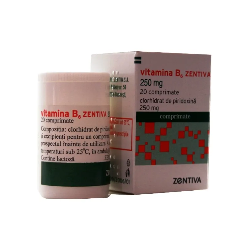 Vitamina B6 250mg, 20 comprimate, Zentiva 