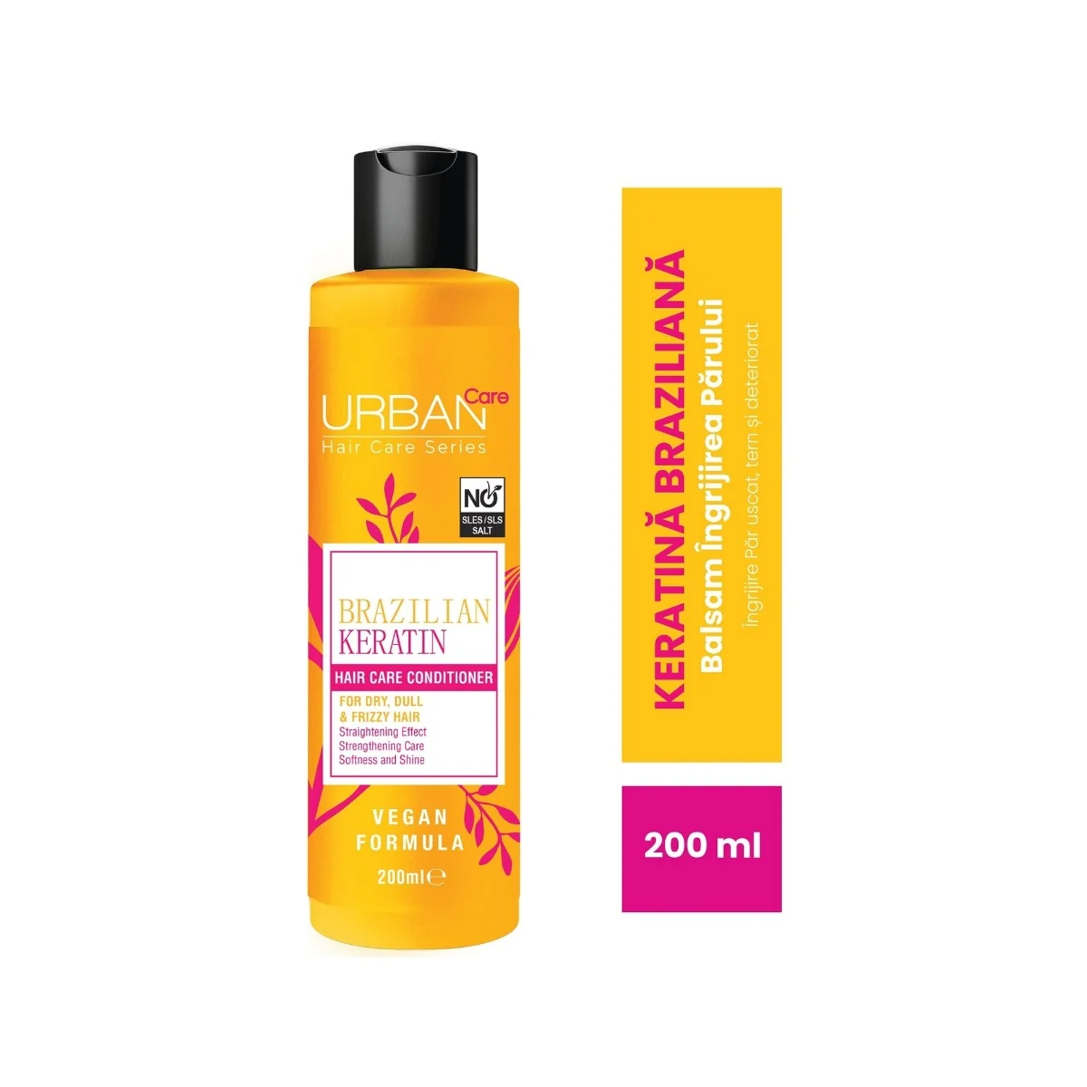 Balsam pentru par Brazilian Keratin, 200ml, Urban Care