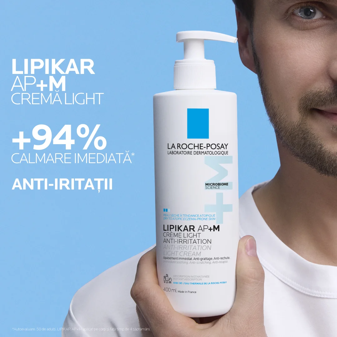 Crema Light AP+M Lipikar balsam cu tripla actiune si textura lejera, 400ml, La Roche Posay