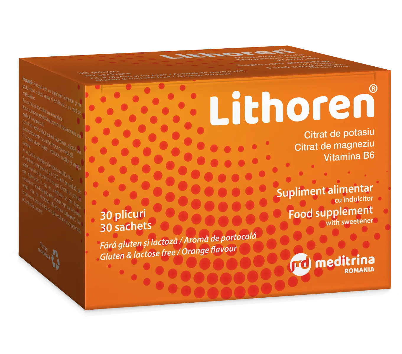 Lithoren aroma de portocale, 30 plicuri, Meditrina Pharmaceuticals 