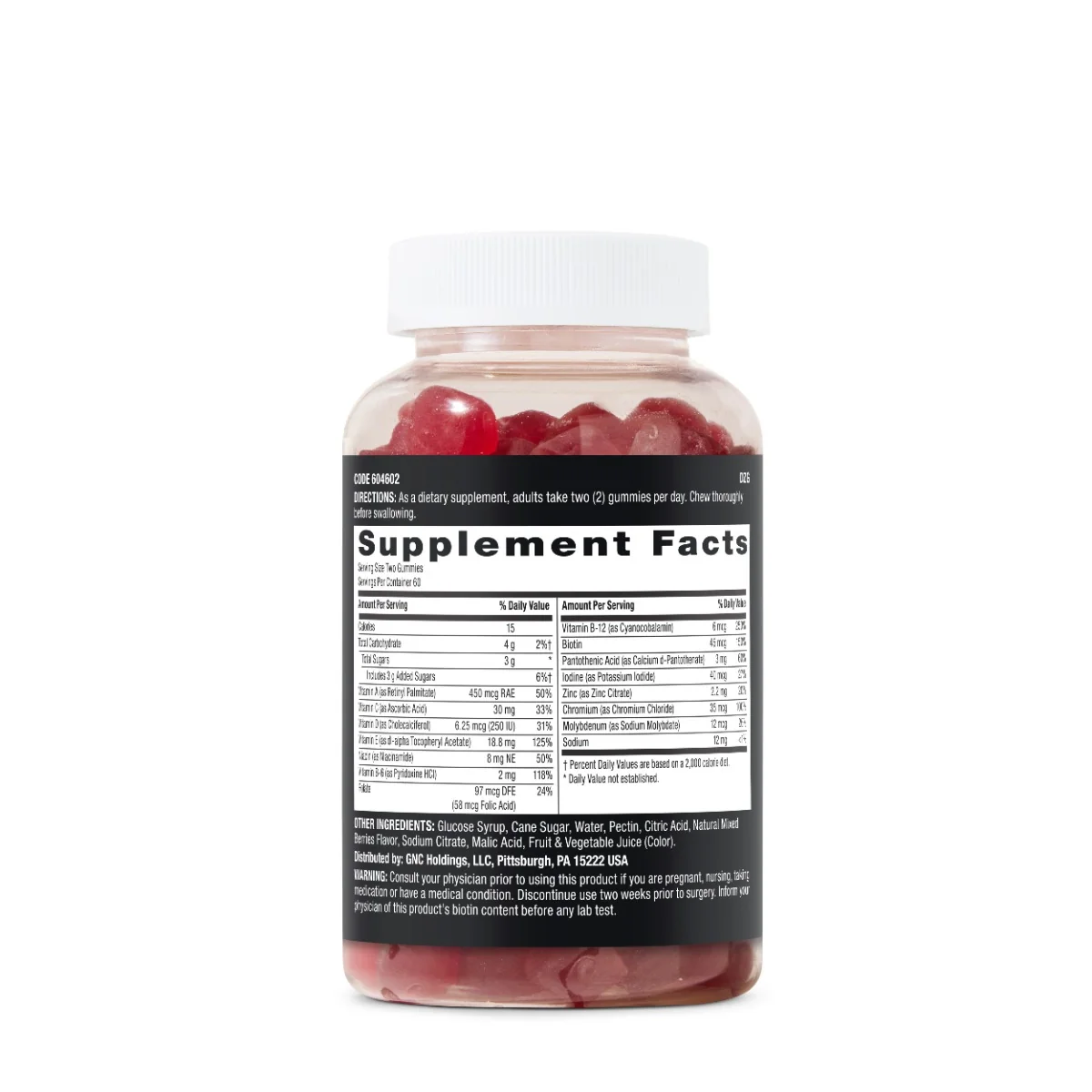 Complex de multivitamine pentru barbati cu aroma de fructe de padure Mega Men®, 120 jeleuri, GNC