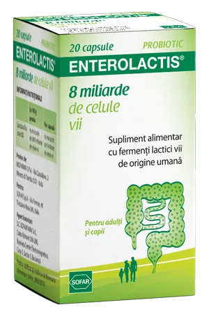 Enterolactis 8 miliarde celule vii, 20 capsule, Sofar