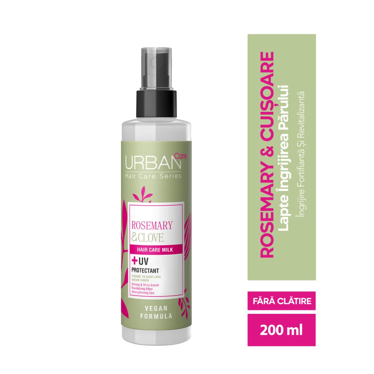 Lapte leave-in pentru cresterea parului cu rozmarin si cuisoare, 200ml, Urban Care