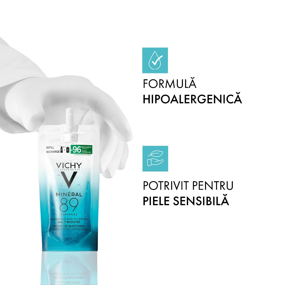 Rezerva booster gel zilnic Mineral 89, 50ml, Vichy