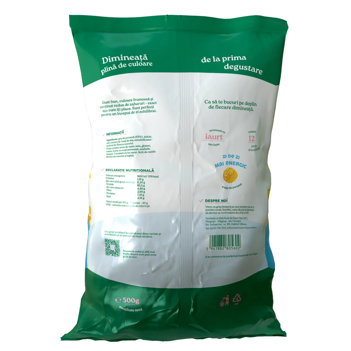 Fulgi de porumb Bruggen, 500g, SanoVita 