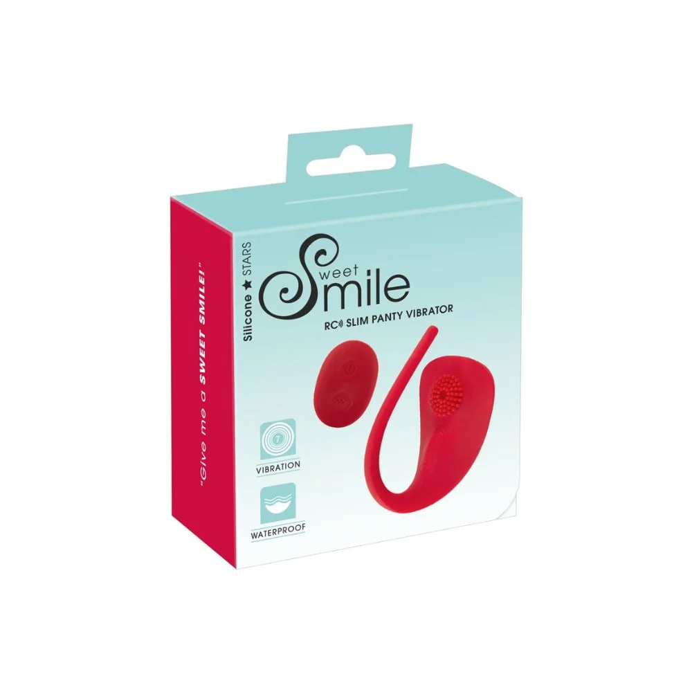 Vibrator RC rosu Slim Panty, 1 bucata, Sweet Smile
