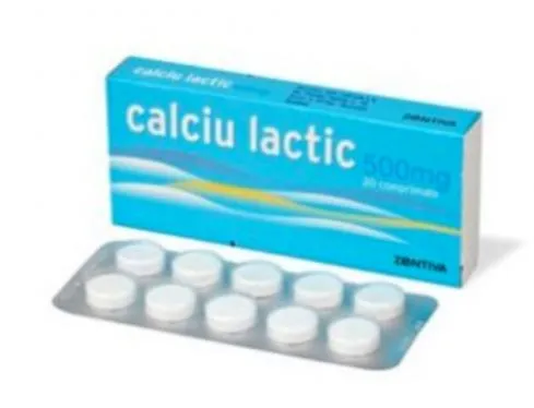 Calciu lactic 500mg, 20 comprimate, Zentiva