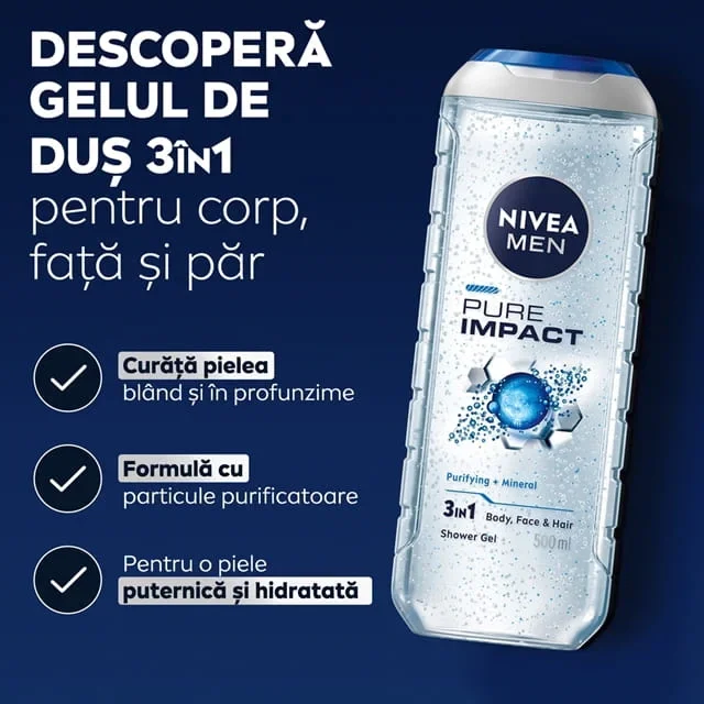 Gel de dus Pure Impact, 500ml, Nivea
