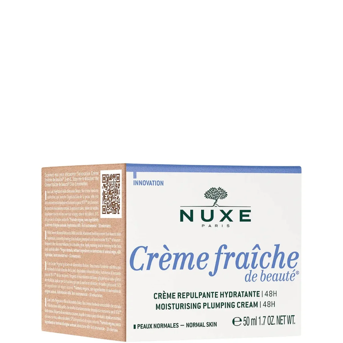 Crema hidratanta 48h cu efect de umplere pentru ten normal Fraiche de Beaute, 50ml, Nuxe