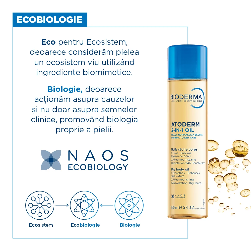 Ulei 2-in-1 Atoderm, 150ml, Bioderma