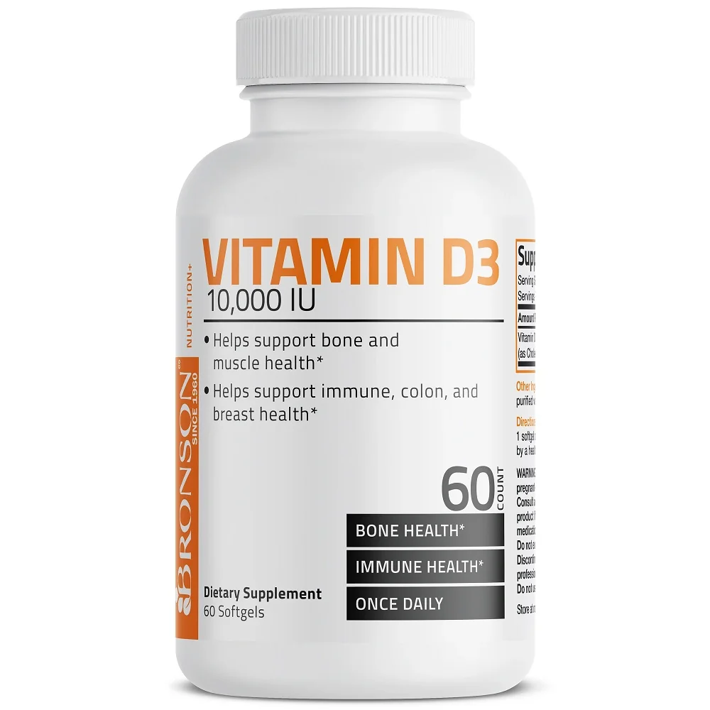 Vitamina D3 10000UI, 60 capsule, Bronson Laboratories