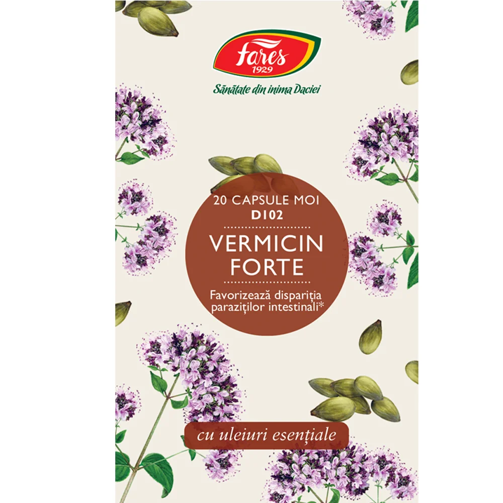 Vermicin Forte, 20 capsule moi, Fares