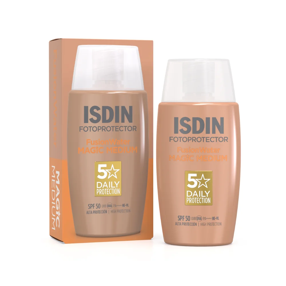 Fotoprotector Fusion Water Magic Color Mediu SPF50, 50ml, Isdin