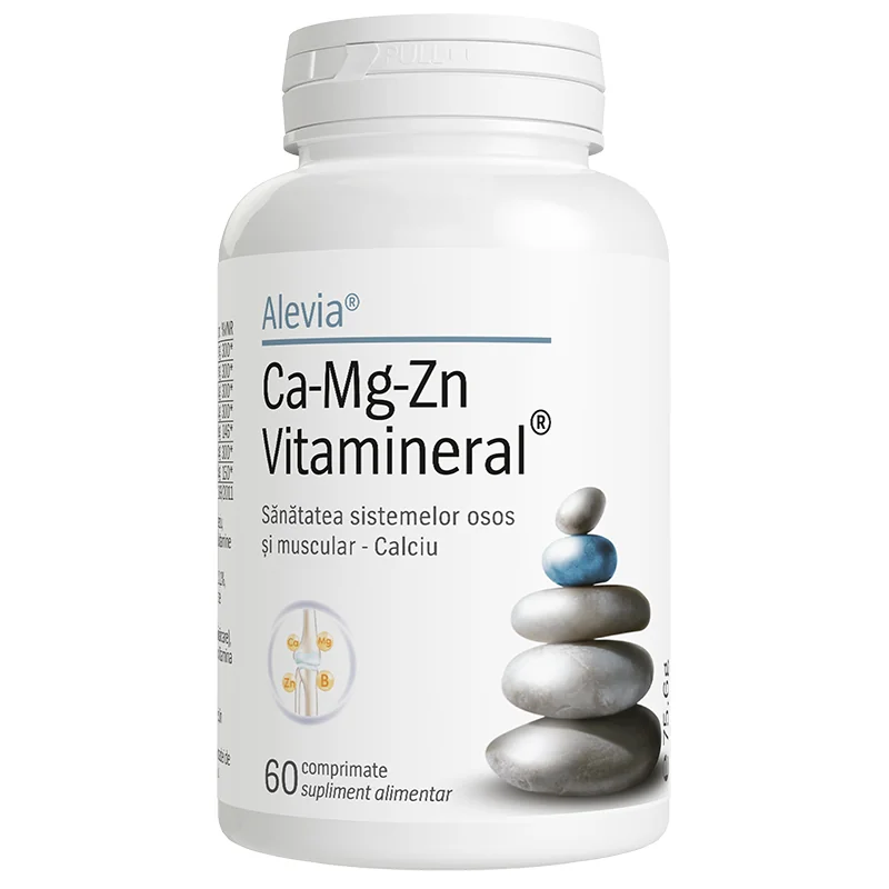 Ca-Mg-Zn Vitamineral, 60 comprimate, Alevia