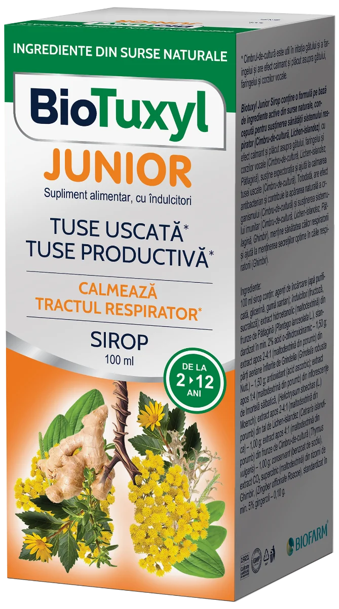 BioTuxyl Junior sirop, 100ml, Biofarm