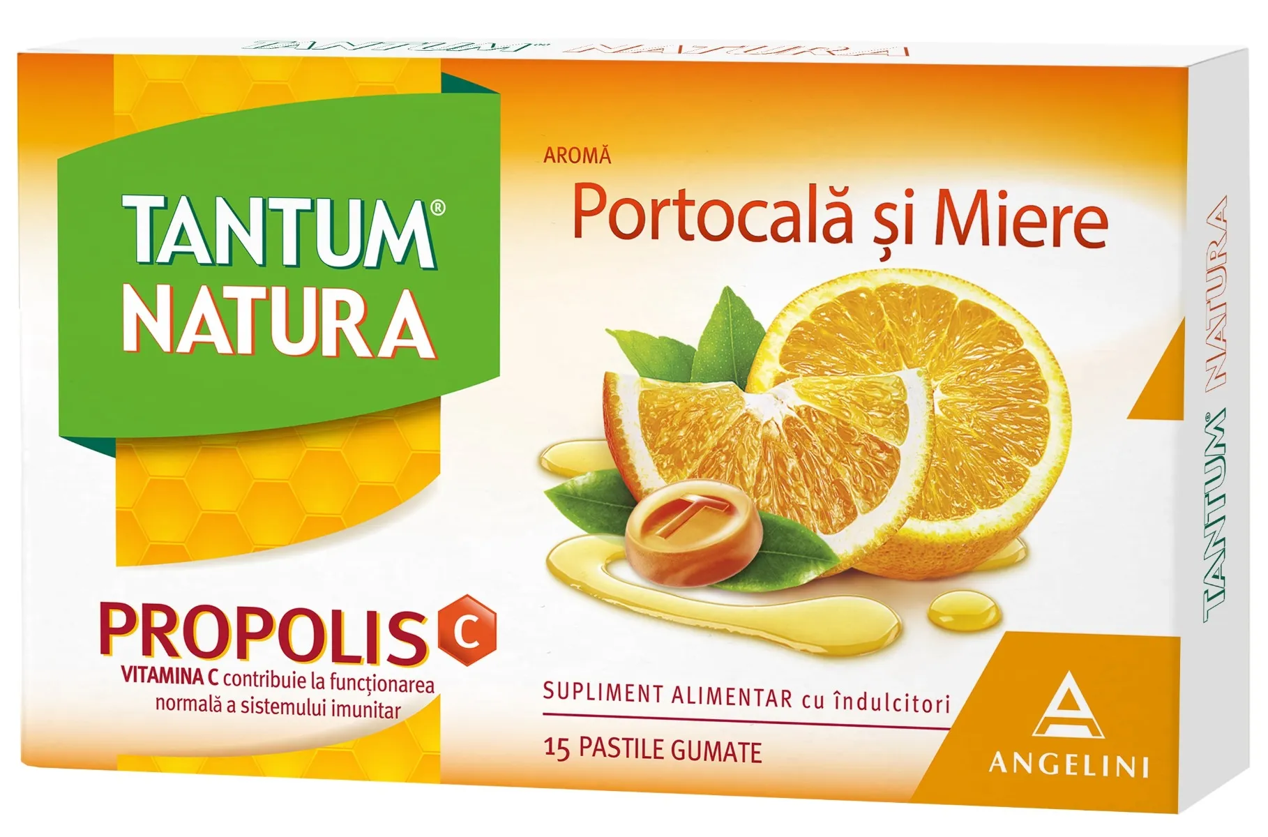 Tantum Natura cu portocala si miere, 15 pastile gumate, Angelini