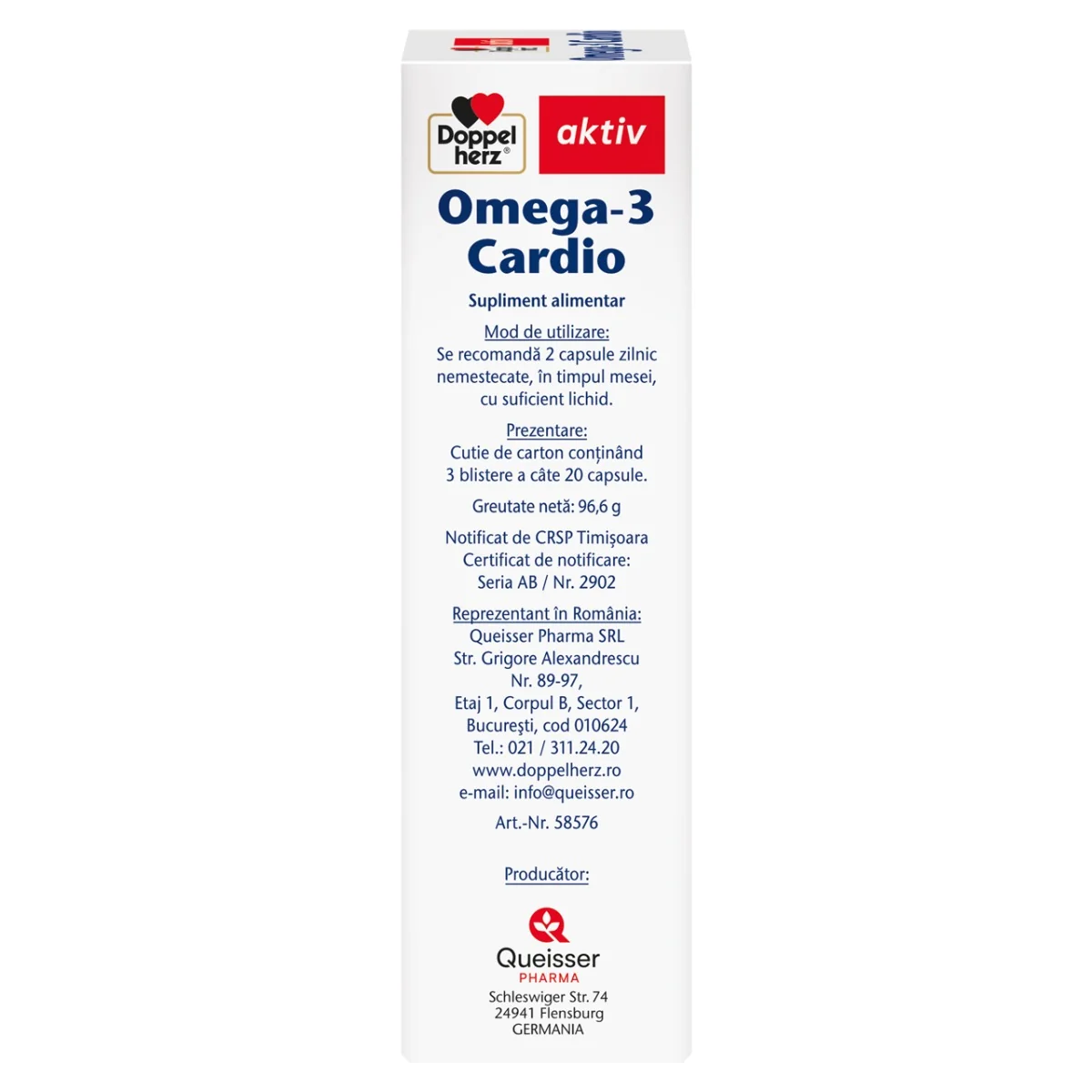 Omega-3 Cardio, 60 capsule, Doppelherz