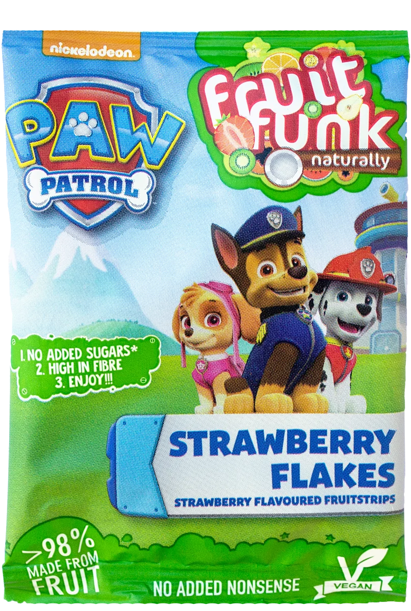 Fulgi din fructe cu capsuni Paw Patrol, 16g, Fruit Funk