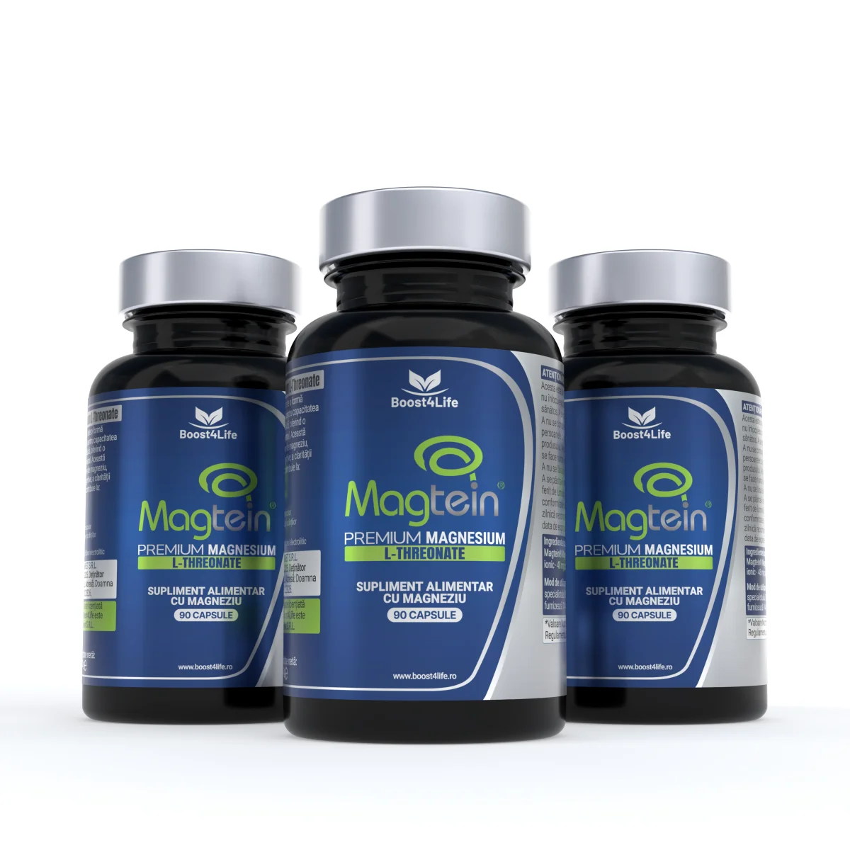 Magtein Magneziu L-Treonat Premium 670 mg, 90 capsule vegane, Boost4Life
