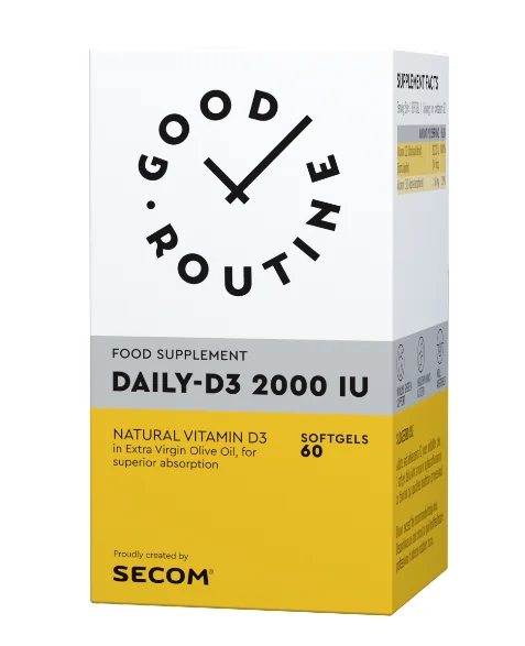 Good Routine Daily D3 2000IU, 60 capsule moi, Secom
