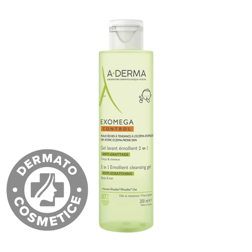 Gel spumant 2 in 1 Exomega Control, 200ml, A-Derma