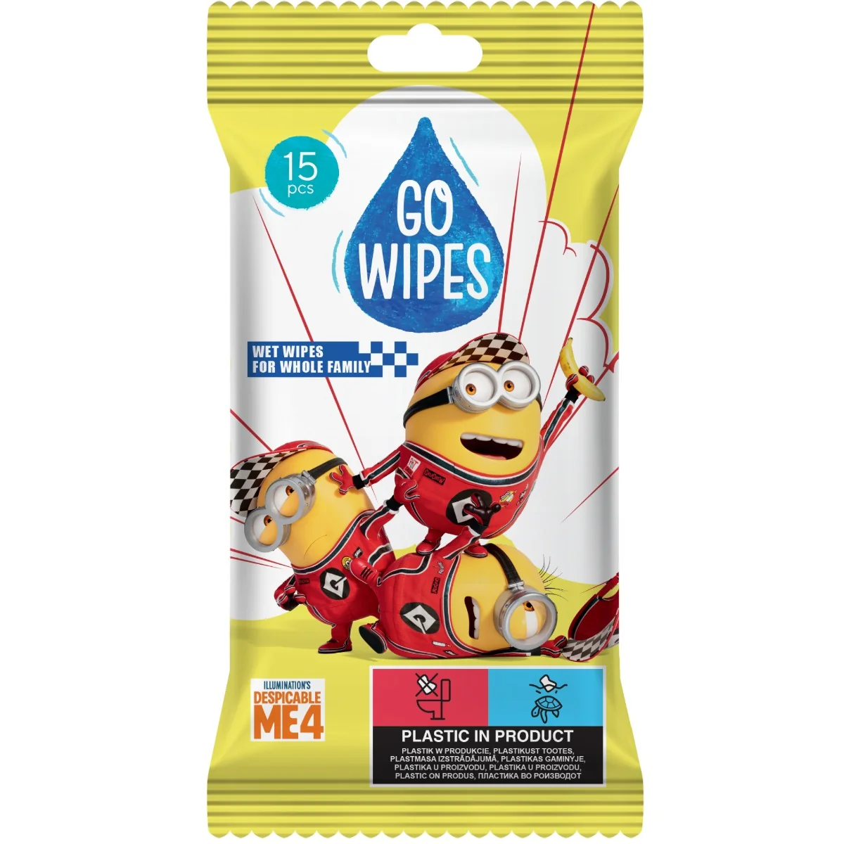 Servetele umede pentru copii Minions, 15 bucati, Go Wipes