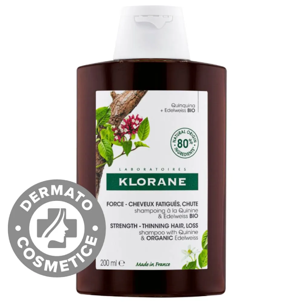 Sampon cu chinina si floare de colt Bio, 200ml, Klorane 