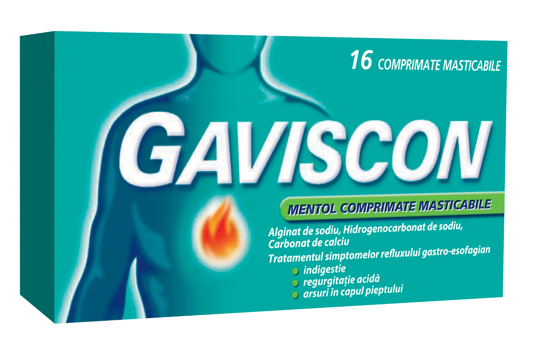 Gaviscon Mentol, 16 comprimate masticabile, Reckitt Benckiser