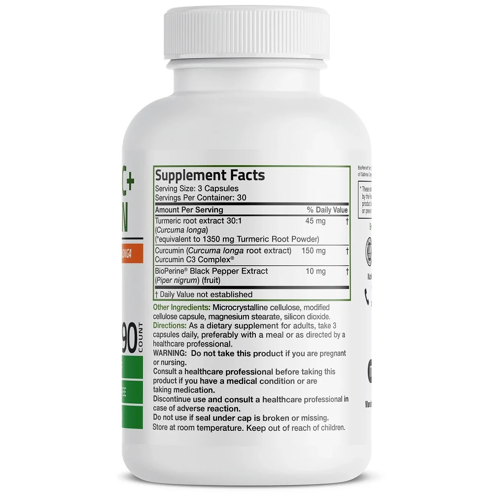 Turmeric Curcumin 1500mg, 90 capsule, Bronson Laboratories