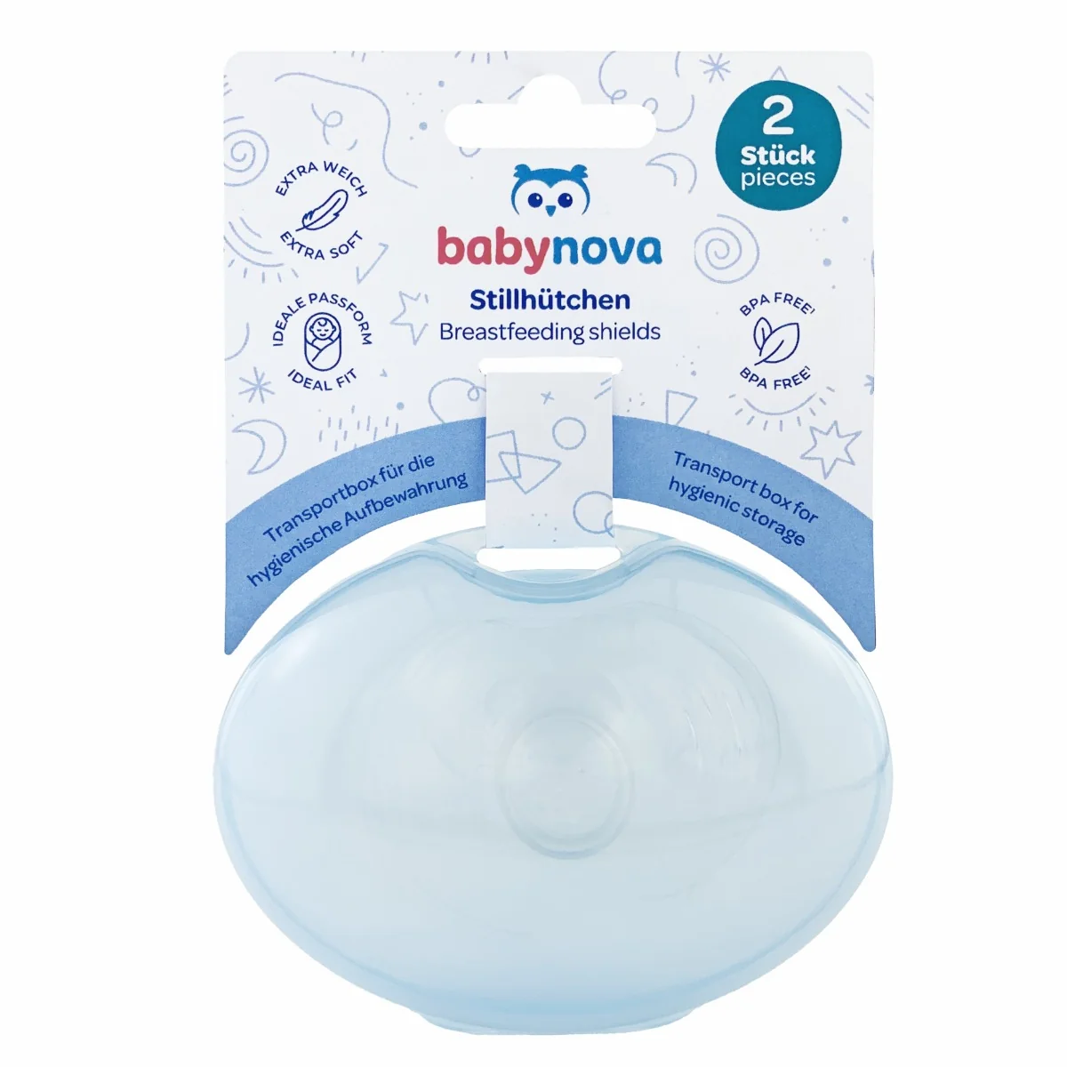 Set tetine silicon protectie san 39301, 2 bucati, Baby Nova